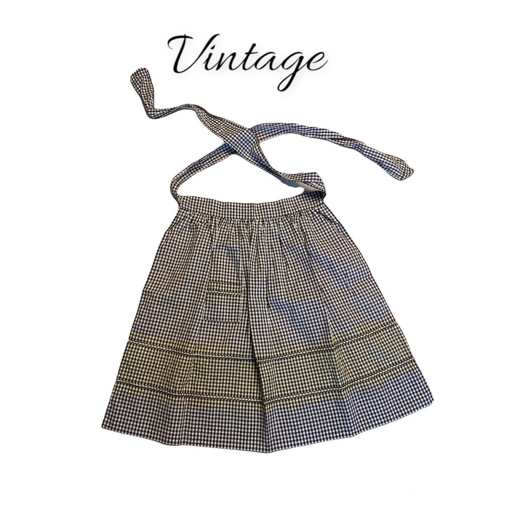 Vintage Brown and White Apron circa 1950